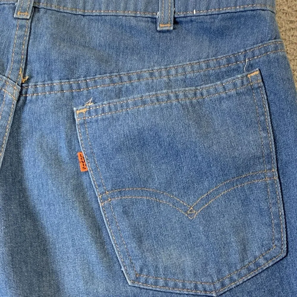 Vintage Levis SF 207 Jeans Mens 34x30 Blue Chambray Denim 80s Era USA Orange Tab